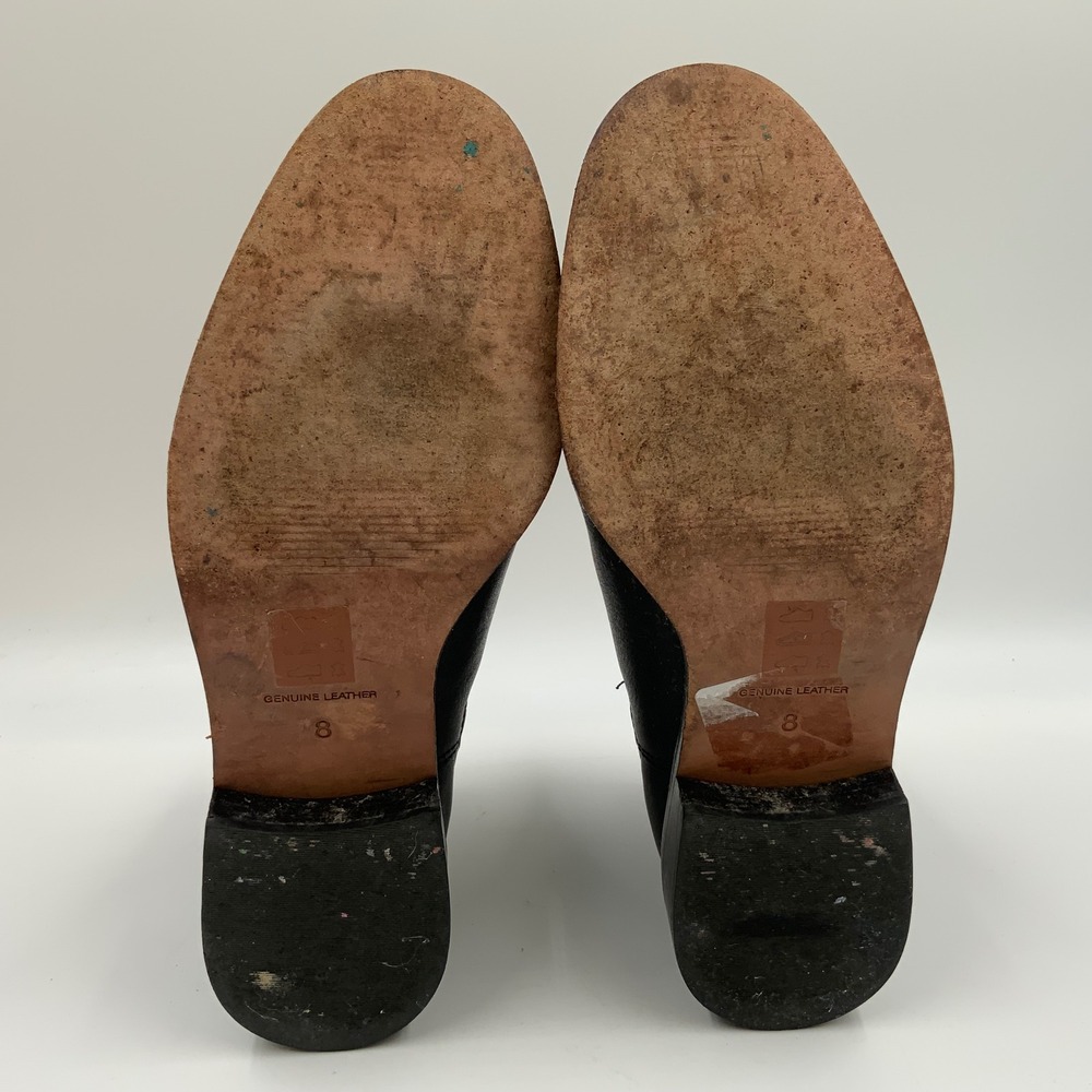 Madewell Black Leather Chelsea Boots Women 8 Almond Toe Ankle Booties - Picture 8 of 8